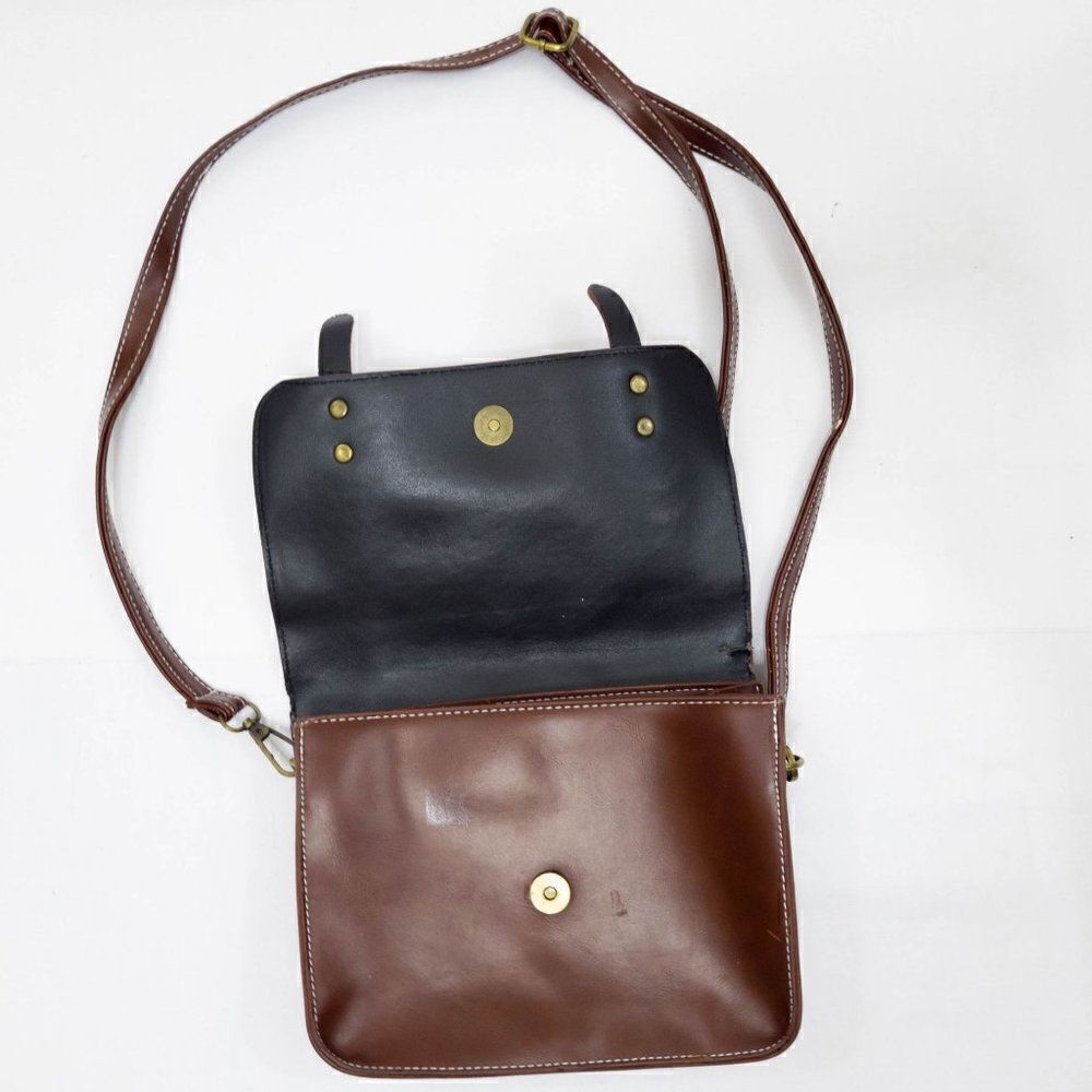 Unbranded Brown Vegan Leather Small Crossbody Bag Purse - Picture 4 of 4